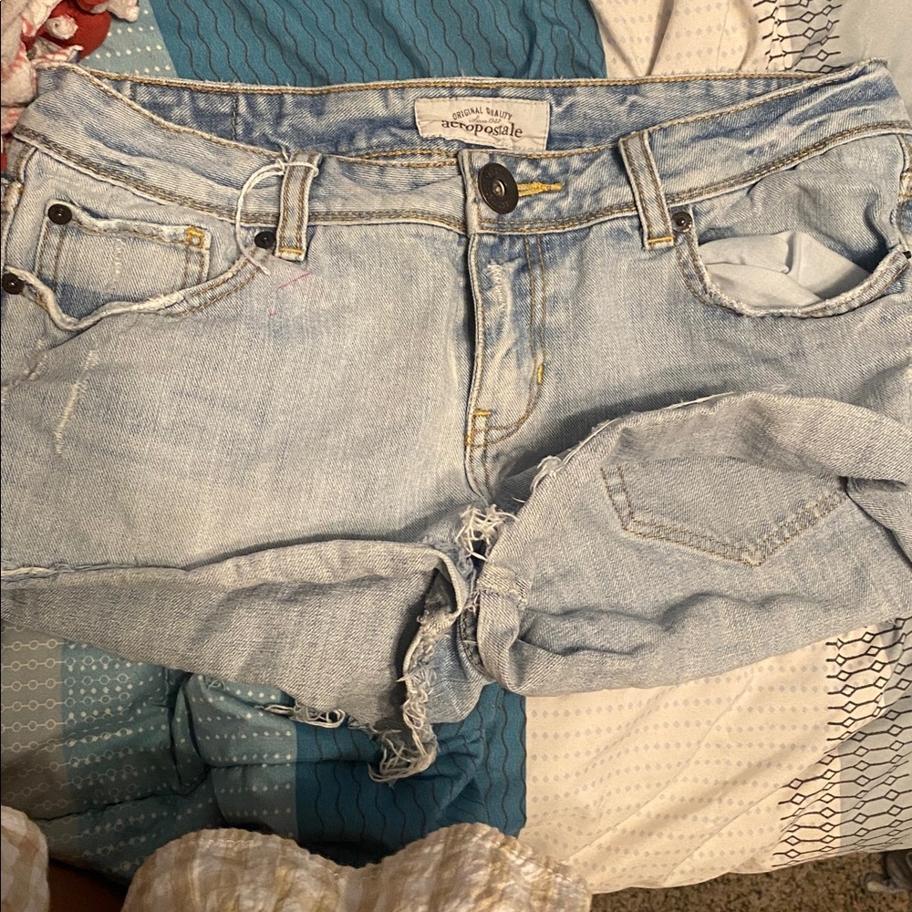 Aeropostale Faded Blue Denim Shorts